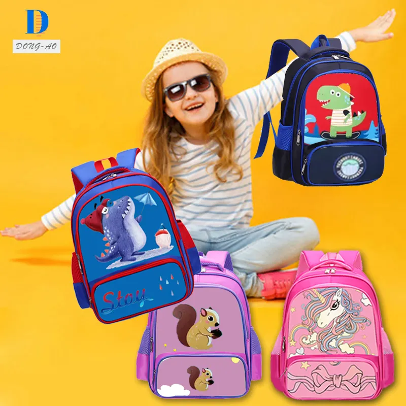 Dong-Ao Source Factory Primary kids School Bags PU nylon backpack Cute Cartoon Waterproof Girls Backpack sac a dos scolair