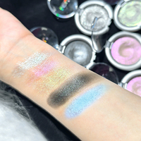 Palette de fards à paupières métalliques satinés cinq couleurs « Chroma Glow » ultra-brillante texture pudding scintillante, marque distributeur, best-seller