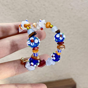 Boucles d'oreilles en forme de fleur en cristal pour femmes, style bohème, bijoux à porter au quotidien - Product Image 1