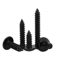 Vis autotaraudeuses à tête plate large en acier au carbone noir oxydé TA, grade métrique 4.8, pour meubles et bois, vente en gros M3.5/M4/M5