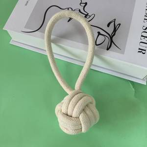 Rope Dog Toys Beige Cotton Braided Durable Pet Chew Toys For Dogs Simple Style Wholesale - Product Image 3