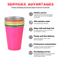 Gobelets empilables en métal 12oz 17oz, ensemble de tasses en acier inoxydable antirouille, pour cocktails, whisky, pique-nique en plein air, logo personnalisé