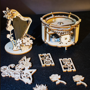 Boîte à musique en bois TONGMUQU Muqu, kit de bricolage pour les 14 ans et plus, cadeau d'anniversaire unisexe avec fonctions musicales - Product Image 3