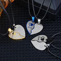 Colliers Bijoux Fantaisie FY en Acier Inoxydable, Pendentifs Cœur Puzzle Personnalisables pour Couples et Meilleures Amies