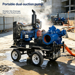 Pompa di Drenaggio Mobile Portatile a Doppia Aspirazione per Grandi Flussi, Azionata da Motore Diesel, per Controllo Inondazioni e Drenaggio Cantieri - Product Image 1