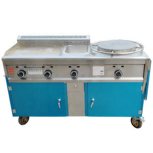 Camion de nourriture de fabricant de crêpes avec la rue de friteuse chariot de casse-croûte multifonctionnel mobile chariot de nourriture poussé à la main remorque de fabricant de crêpe - Product Image 1