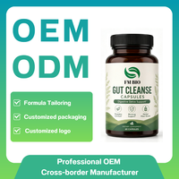 Capsules de nettoyage intestinal à base de plantes, fabrication OEM ODM en Chine, détox digestive, bien-être intestinal quotidien, complément alimentaire à étiquette privée
