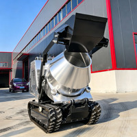 Mini bétonnière autochargeante de type chenillé, à moteur diesel, hydraulique et portable, pour projets de construction rurale