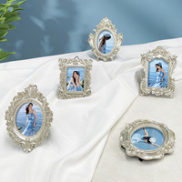 Cadre photo rond, petit cadre vintage en résine, cadre rond mignon pour l'affichage de photos, décoration de table ou murale