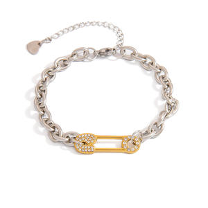 Pendientes de Aro de Acero Inoxidable Estilo Europeo Americano, Diseño de Clip, Color Oro 18K, Joyería con Microincrustaciones - Product Image 5