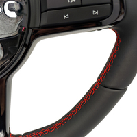 Volant en cuir pleine fleur avec surpiqûres rouges R Line pour VW Volkswagen Golf 5 6 7 R MK5 MK6 MK7 MK7.5 GTI Polo Passat B7 B8 Jetta