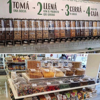 Distributeurs de bonbons en vrac en PET à gravité pour supermarchés, centres commerciaux, pour le stockage et la présentation de snacks, céréales, noix, dattes confites et autres produits en grains