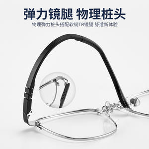 Km604 Gafas rectangulares para hombre, montura completa de aleación, lentes de resina cómodas para uso empresarial y estudiantil - Product Image 4