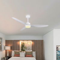 Ventilateur de plafond LED de haute qualité avec éclairage et télécommande pour une utilisation intérieure/extérieure dans le salon.