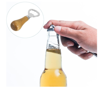 Poignée en bois en acier inoxydable ouvre-bouteille Vertical barman ouvre-bière de poche pour la maison Bar cuisine Bar outils