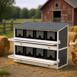 Nichoir à poules en bois, 8 compartiments, 47x26.4x35.4 pouces, collecte d'œufs par glissement, pour poules pondeuses - Product Image 2