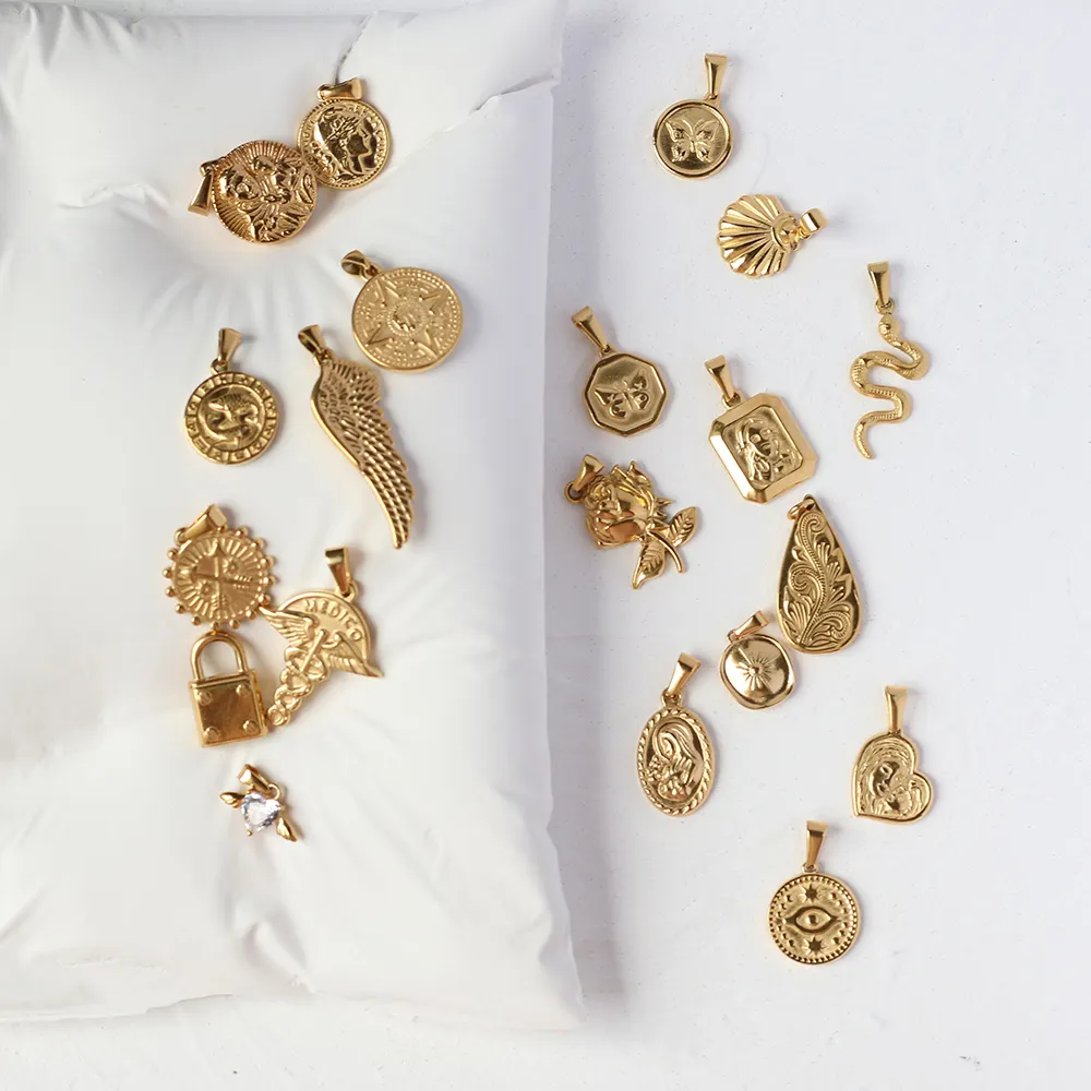 Collier rond d'amour en acier inoxydable pour bijoux, chaîne en cristal rose, papillon, coeur avec breloque, DIY, bricolage, 5 pièces