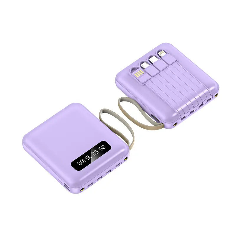Banque d'alimentation portable haute capacité 5000-20000mah Port USB de type C avec banque d'alimentation par câble