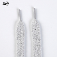 Lacets plats en polaire Teddy doux en polyester, chauds et moelleux, couleur unie, plusieurs tailles, unisexe, pour la décoration hivernale