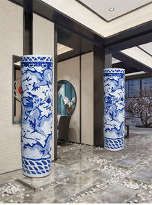 2.2 mètres et 6 pieds de haut peints à la main grands vases de sol en céramique chinoise comme décorations pour la maison, vases en céramique - Product Image 6