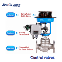 Vanne de régulation pneumatique à siège unique DN50 PN16 SS304 CF8, vanne à diaphragme ZJHP, positionneur antidéflagrant OEM JINKON
