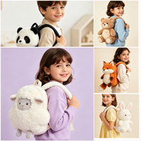 Sac à dos scolaire Kawaii en peluche super doux, personnalisé, en forme de chat, pour enfants