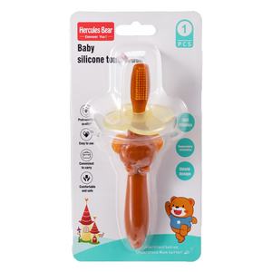 Venta al por mayor OEM cepillo de dientes de silicona para bebés cepillos de dientes de cerdas suaves para aprender a cepillarse los dientes productos maternos y para bebés - Product Image 4