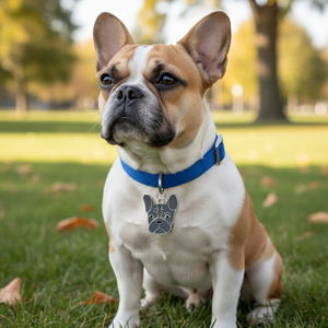 Medaglietta per Cani Bulldog Francese in Metallo Grigio, Charm per Collare - Product Image 3