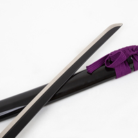 Épée noire décorative traditionnelle non affûtée pour la décoration et les spectacles de cosplay