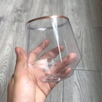 Verres à vin en plastique 12 oz en forme de diamant sans tige en or rose tasses jetables pour la fête tasse à whisky réutilisable incassable