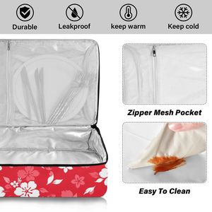 Sac isotherme personnalisé pour plats à emporter, motif hibiscus hawaïen, doublure en aluminium, 15L, avec poignée - Product Image 5