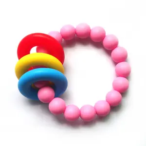 Pulsera de silicona sin Bpa para bebé, brazalete de silicona suave para masticar