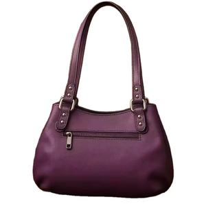 Elegante Bolso de Mano de Cuero Genuino Premium para Mujer, Bolso de Hombro Personalizado con Cierre de Cremallera, Diseño de Cartera Elegante, Moda India - Product Image 3