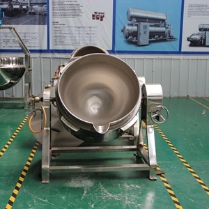 หม้อต้มอาหารแบบมีแจ็คเก็ตสองชั้น ใช้ความร้อนจากไอน้ำ/แก๊ส/ไฟฟ้า พร้อมเครื่องผสม - Product Image 1