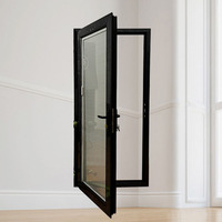 Nouvelle porte d'entrée anti-effraction, porte extérieure sécurisée pré-montée en aluminium, portes à battants avec verre clair, modernes, certifiées Energy Star