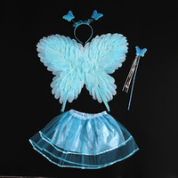 Mode ailes enfants carnaval fête Cosplay papillon plume aile avec princesse bandeau accessoires Costume