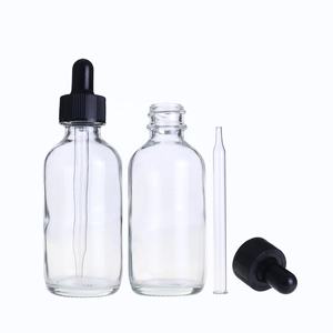 1oz 2oz 30ml 60ml Boston Amber temizle serum yağı cam damlalık şişeler pipet ile - Product Image 5