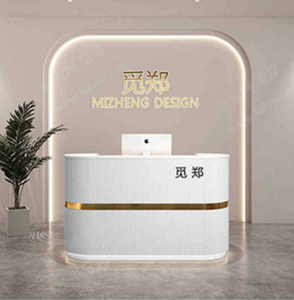 Stone Like FRP Hotel Lobby <b>Reception</b> <b>Counter</b> High End Art Service Desk Special Shape Commercial Welcome Desk - Product Image 3