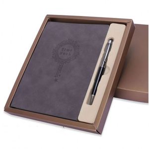 Customized Printing Business Luxury Faux Leather Notebook Gift Set A5 <b>Journal</b> Box Gift Sets Diary Notebook With Pen - Product Image 5