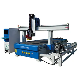 7% desconto! Barato china 4 eixos cnc madeira roteador 1325 cnc máquina de fresagem com torno de torneamento dispositivo de torneamento