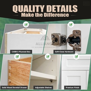 Gabinetes de Concepto Abierto para Espacios Amplios |   Armarios empotrados para sala de estar |   Gabinetes de isla para cocina |   Gabinetes de Cocina de Roble Blanco - Product Image 4