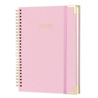 Carnet à spirales recouvert de tissu B5, couverture rigide en lin rose, reliure à spirales, agenda pour étudiants et bureau, logo personnalisable pour cadeau