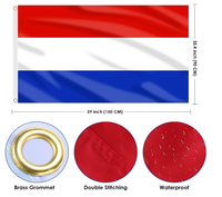 Vente en gros 3x5ft 90x150cm Pays-Bas Drapeau national Polyester Oxfod Matériel avec 2 œillets