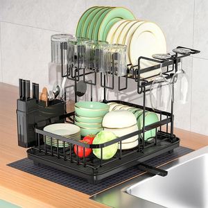Escurridor de Platos de 2 Niveles, Escurridor Multifuncional con Bandeja de Drenaje para Encimera de Cocina - Product Image 2