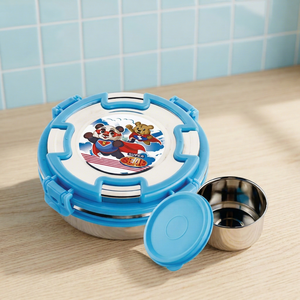 Lonchera BIG BOSS Azul de Acero Inoxidable, Contenedor de Comida para Niños con Compartimentos, Almacenamiento de Alimentos para la Escuela - Product Image 1