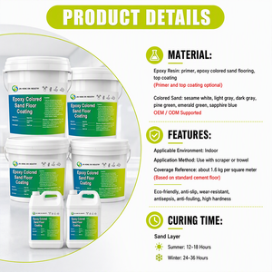 <span class=keywords><strong>Peinture</strong></span> de <span class=keywords><strong>sol</strong></span> autolissante à base de sable coloré époxy pour entrepôts industriels, garages, résistante aux produits chimiques, pour intérieur et extérieur - Product Image 2