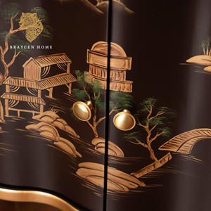 Muebles chinos, gabinete antiguo de madera maciza, gabinetes de esquina de sala de estar pintados a mano, escaparate para exhibición de colección en casa - Product Image 6