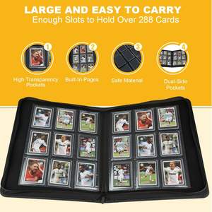 Albums de cartes TCG personnalisés à 9 pochettes, classeur de cartes à collectionner avec 360 pochettes, couverture en cuir PU - Product Image 2