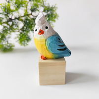 Petits animaux en bois peints à la main, décoration d'oiseaux, figurines d'oiseaux sculptées pour la maison, artisanat en bois, boîtes en bois, enseignes murales