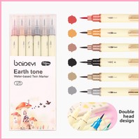 30 colores, estilo chino tradicional, rotuladores de doble punta con pincel suave, a base de agua, para estudiantes, dibujo, logotipo personalizado